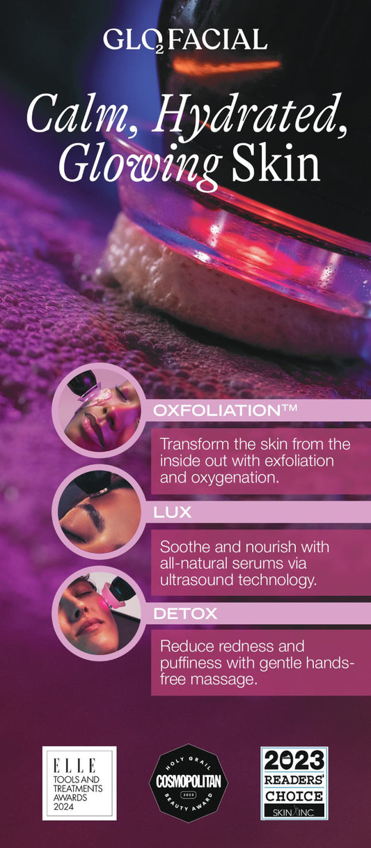 Glo₂Facial Rack Card - 3 Steps